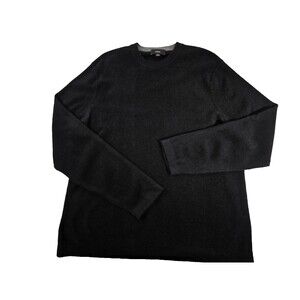 CCN Men's XL VINCE Plush Cashmere Crew Neck Sweater Black Pullover $395 EUC!